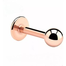 Bylin %100 316 L Cerrahi Çelik Rosegold Top Kilitli Labret Piercing/ Bar Boy 8mm- 1 Adet