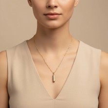 Xuping Jewelry Stil Incisi/xupıng Jewelry Silindir  Model Zirkon Taşlı Kolye
