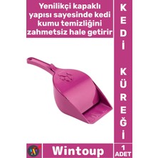 Wintoup #kedi Hijyenik Koku Önleyici Pratik Kum Tasarrufu Sağlayan Sağlam Kapaklı Kedi Tuvalet Küreği