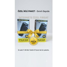 PAZAAR59 F-06 Şarj Edilebilir Mini Taktik El Feneri.5 Modlu Mıknatıslı 2 adet birden Satılık set