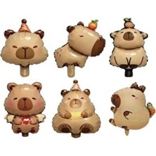 Parti Sürprizi Kapibara 6 Lı Mini Shap Folyo Balon Set