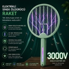 Eşya Dünyası Şarjlı Elektrikli Sinek Öldürücü Raket UV Işıklı Masaüstü Gece Lambalı Sivrisinek ve Böcek Kovucu Katlanabilir Tasarım
