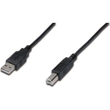 Usb 2.0 Bağlantı Kablosu, Usb A Erkek - Usb B Erkek B, 1.8 Metre, Awg 28, Usb 2.0 Uyumlu, Ul, Siyah Renk