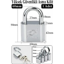 Artlantis Asma Kilit 60 mm 1 Adet Dark Plus Paslanmaz Çelik Asma Kilit Dayanıklı Yedek Anahtarlı Zincir Kilidi Kapı Bahçe Kilidi