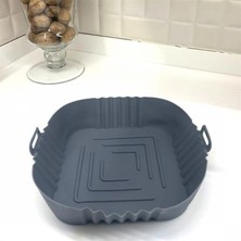 MiraLive Renkli Isıya Dayanıklı Yıkanılabilir Silikon Fırın  Airfryer Kare Model Pişirme Matı 20 cm (K95)