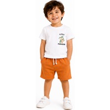 Tucankids Baskılı Erkek Çocuk Ikili Takım Beyaz Kiremit