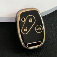 Honda Civic Fd6 Crv Accord 3 Tuşlu Anahtar Koruma Kılıfı  Siyah/gold