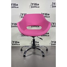 Tiliaoffice Monaco Kuaför Çalışma Koltuğu - Krom Yonca Sabit Ayak