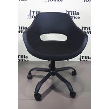 Tiliaoffice Monaco Ofis Çalışma Koltuğu - Siyah | Siyah Yonca Tekerlekli Ayak