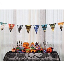 MiraLive Cadılar Bayramı Halloween Flama Bayrak Banner Süs 8 Li 3 Metre (K95)