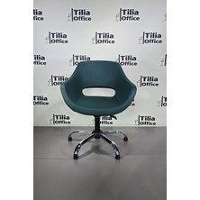 Tiliaoffice Monaco Kuaför Çalışma Koltuğu - Krom Yonca Sabit Ayak V2