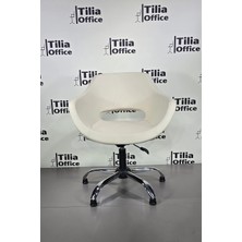 Tiliaoffice Monaco Kuaför Çalışma Koltuğu - Krom Yonca Sabit Ayak V10