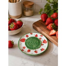 Ceres Shop Ceresshop El Yapımı Çilek Desenli Mini Rende Tabağı (10CM)