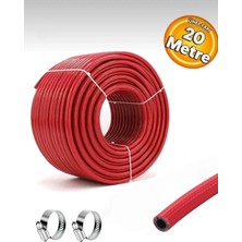 Sel SLK20 20 Metre Thermo Kompresör Hava Hortumu Kırmızı 8 mm 20 Metre + 2 Adet Kelepçe