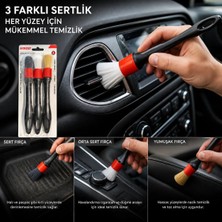 TUMKE Premium Yumuşak Tüylü Fırça 3’lü Fırça Seti Klima Temizleme Fırçası Oto Detay Fırça Seti Araba Klima Havalandırma Detaylı Temizlik Fırçası
