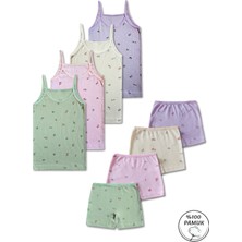 Panfilia %100 Pamuk 8 Parça Kız Çocuk Atlet Külot Takım 4'lü Set / 2-12 Yaş