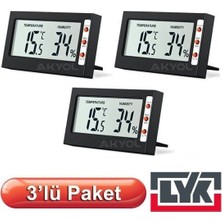 Lyk Sth Mini 3 Adet Sıcaklık ve Nem Ölçer