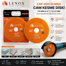 Lenox LNX-023 115 mm Elmas Cam Kesme Diski 4.5 Inç 22.23 mm Avuç Taşlama Uyumlu Porselen Fayans Seramik Mermer Kesici Disk