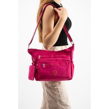 Baginn Kadın Postacı Çanta Hafif Klinkır Kumaş Çok Cepli Çapraz Askılı Omuz Çantası 28*24 cm Günlük Çanta