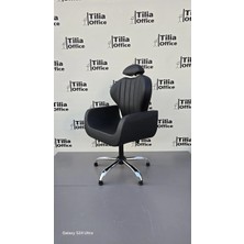 Tilia Office Tiliaoffice Clean Profesyonel Makyaj Koltuğu - Parlak Krom Yonca Ayak