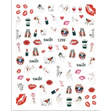 Aba Nails Sevgililer Günü Tırnak Sticker Tırnak Etiketi Nail Art JO-1299