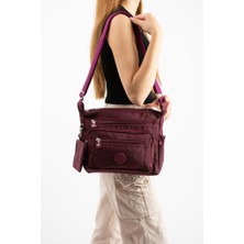 Baginn Kadın Postacı Çanta Hafif Klinkır Kumaş Çok Cepli Çapraz Askılı Omuz Çantası 28*24 cm Günlük Çanta