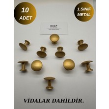 Kulp Center 10 Adet Modern Mat Altın 1.sınıf Düğme Mobilya Çekmece Kulpu Mutfak Dolap Kulbu
