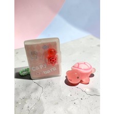 Limmy Mini Anahtarlıklı Not Defteri (5x4 Cm) ve Sevimli Kaplumbağa Figür (5x4 Cm) - Pembe