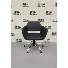 Tilia Office Tiliaoffice Pasific Ofis Bekleme Koltuğu - Siyah | Krom Yonca Sabit Ayak