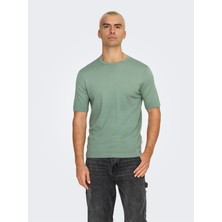 Only & Sons Erkek Düz Basic Yeşil T-SHIRT-22022928