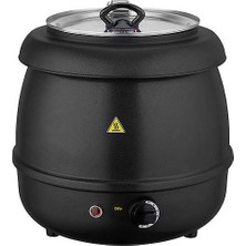 Remta 9 Litre Sanayi Tipi Profesyonel Siyah Çorba Isıtıcısı Çorba Kazanı  Çorbalık Benmari Potu Isıtıcı Elektrikli Çorba Potu