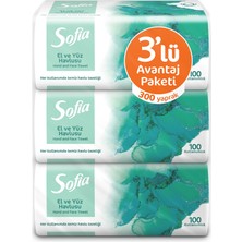 Sofia El ve Yüz Havlusu Avantaj Paketi 3 x 100'LÜ 4 Adet