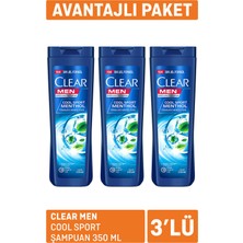 Clear Men Cool Sport Şampuan 3 x 350ML 3 Adet