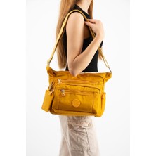 Baginn Kadın Postacı Çanta Hafif Klinkır Kumaş Çok Cepli Çapraz Askılı Omuz Çantası 28*24 cm Günlük Çanta