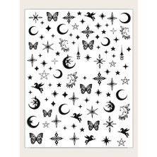 Aba Nails Ay Yıldız Dizayn Tırnak Sticker Tırnak Etiketi Nail Art JO-1007