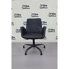 Tilia Office Tiliaoffice Maki Kuaför Çalışma Koltuğu - Siyah | Deri | Siyah Yonca Sabit Ayak