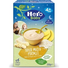 Hero Baby Gece Sütlü Muzlu Pirinçli Kaşık Maması 200 gr 4 Aydan İtibaren Tahıllı İçerik