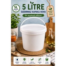 Gardenonya 5 Litre Beyaz Kova Sızdırmaz Kapaklı 10 Adet