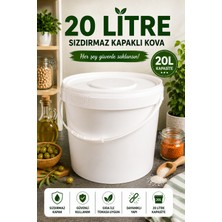 Gardenonya 20 Litre Beyaz Kova Sızdırmaz Kapaklı 10 Adet