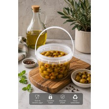 Gardenonya 500 cc Şeffaf Kova Sızdırmaz Kapaklı Yayvan 100 Adet