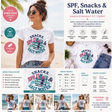 Tişört Kodu Spf, Snacks & Salt Water Kadın Straight Fit Tişört