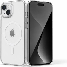 Yağızgil iPhone 15 Magsafe Uyumlu Şeffaf Sararmaz Kılıf + Kırılmaz Cam 2'li Set Manyetik Şarj Destekli Kamera Korumalı