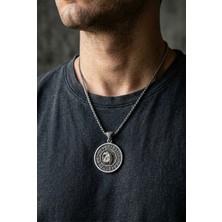 Begondio Kartal Viking El İşçiliği Paslanmaz Çelik Zincir Erkek Kolye