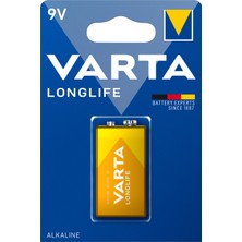 Varta Longlife 9V Pil Tekli Paket (Alkalin)