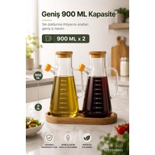 Septembris Purepour Duo Standlı 2'li Borosilikat Cam Yağdanlık Seti (900 ml x 2)