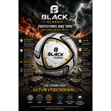 Black Classic No:5 Futbol Topu - Beton Asfalt Gibi Zeminler Için Ultra Dayanıklı - Güçlendirilmiş Dikiş - 32 Panel