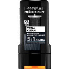 L'oréal Paris Men Expert Total Clean 5'i 1 Arada Kömürlü Duş Jeli 300 ml