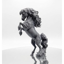 Marchen Collection Modern Gri Şahlanan Dişi At -3d Tasarım Masa Üstü Aksesuar 14 cm