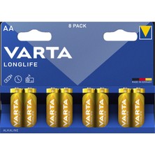 Varta Longlife Aa Kalem Alkalin Pil Paket 8'li 4 Adet