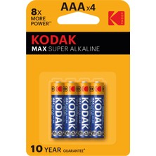 Kodak Max Alkalin Ince Pil Aaa 4'lü 3 Adet